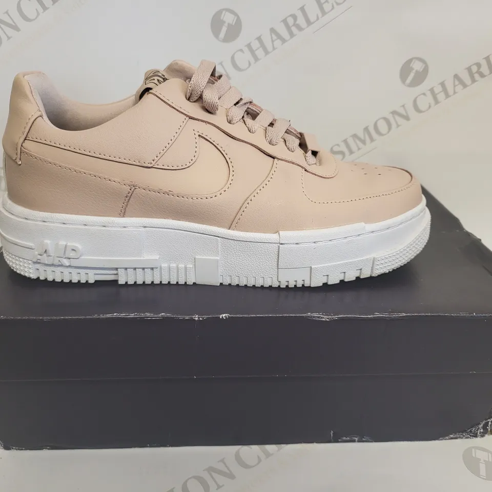 BOXED NIKE W AF1 PIXEL PARTICLE BEIGE TRAINERS - SIZE 5.5 UK