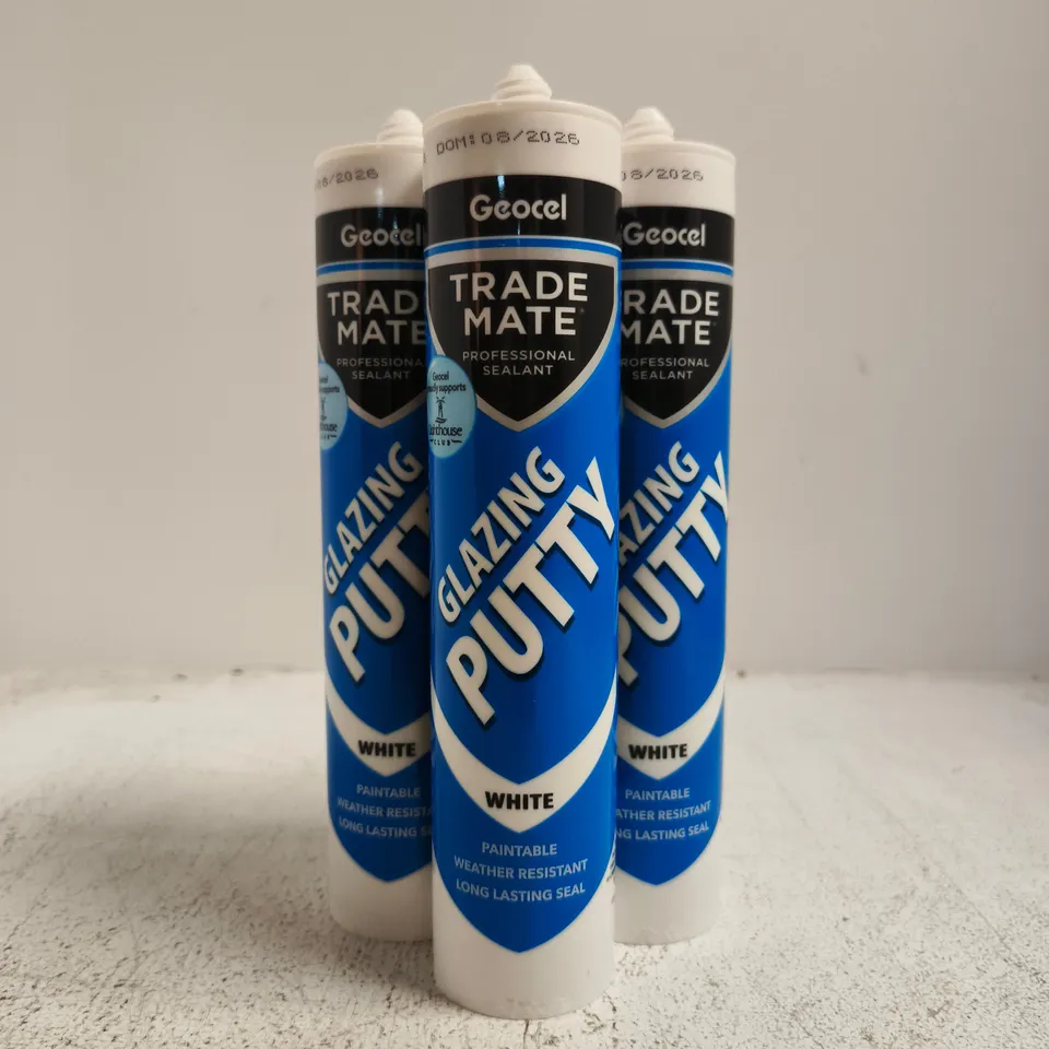 SET OF 3 X GEOCEL TRADE MATE GLAZING PUTTY - 310ML