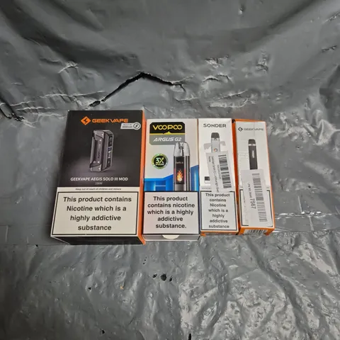 APPROXIMATELY 20 ASSORTED E-CIGARETTE PRODUCTS TO INCLUDE - VOOPOO, GEEK VAPE, SONDER ETC 