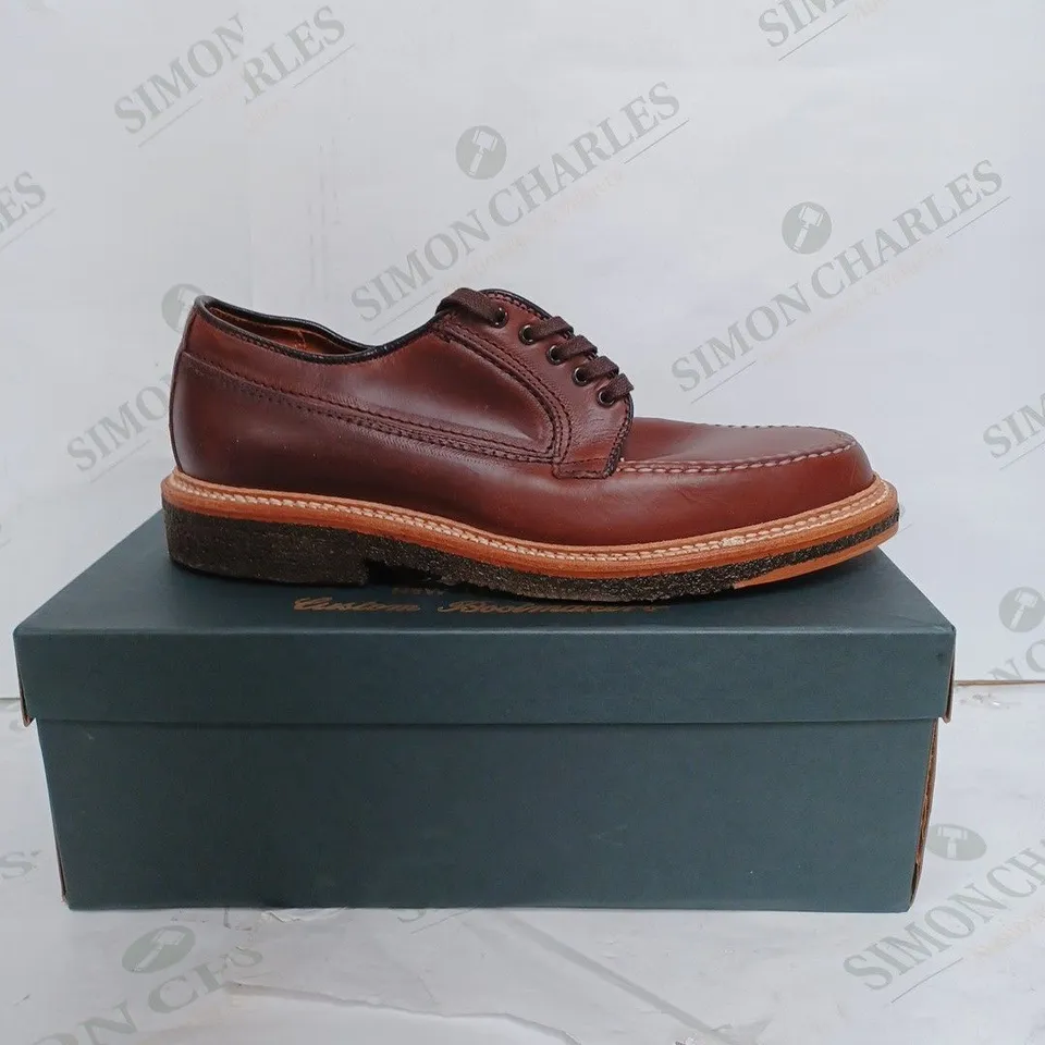 ALDEN NEW ENGLAND CUSTOM BOOT MAKERS BROWN LEATHER SHOES - USA 8