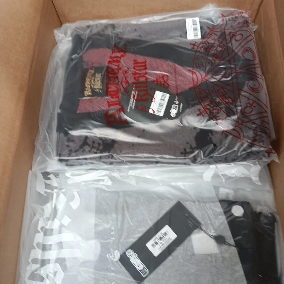 BOX OF APPROXIMATELY 20 BRAND NEW ASSORTED KILLSTAR CLOTHING ITEMS INCLUDING NIGHTS OF OBSIDIAN TROUSERS AND HEADSTONE KNIT CARDIGAN