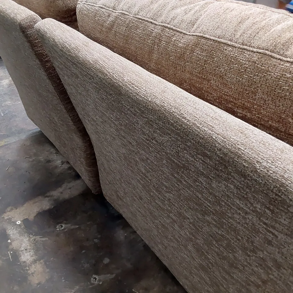 QUALITY BRITISH DESIGNER G PLAN SEATTLE MANUAL RECLINING THREE SEATER SOFA BOUCLE COCOA FABRIC 
