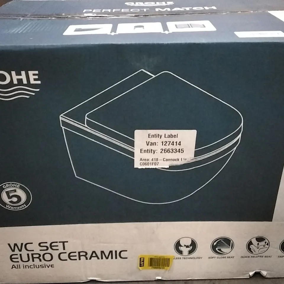 BOXED GROHE PERFECT MATCH WC SET EURO CERAMIC 