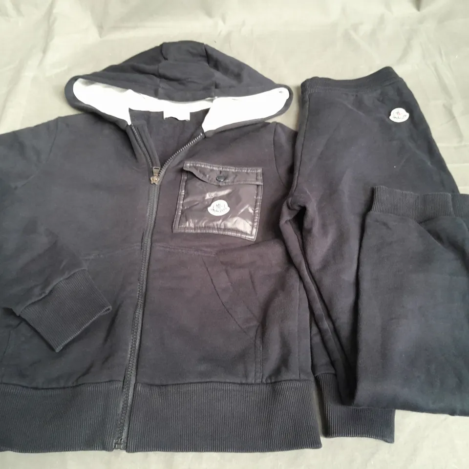 MONCLER YOUTH NAVY FLEECE TRACKSUIT - 12 152CM