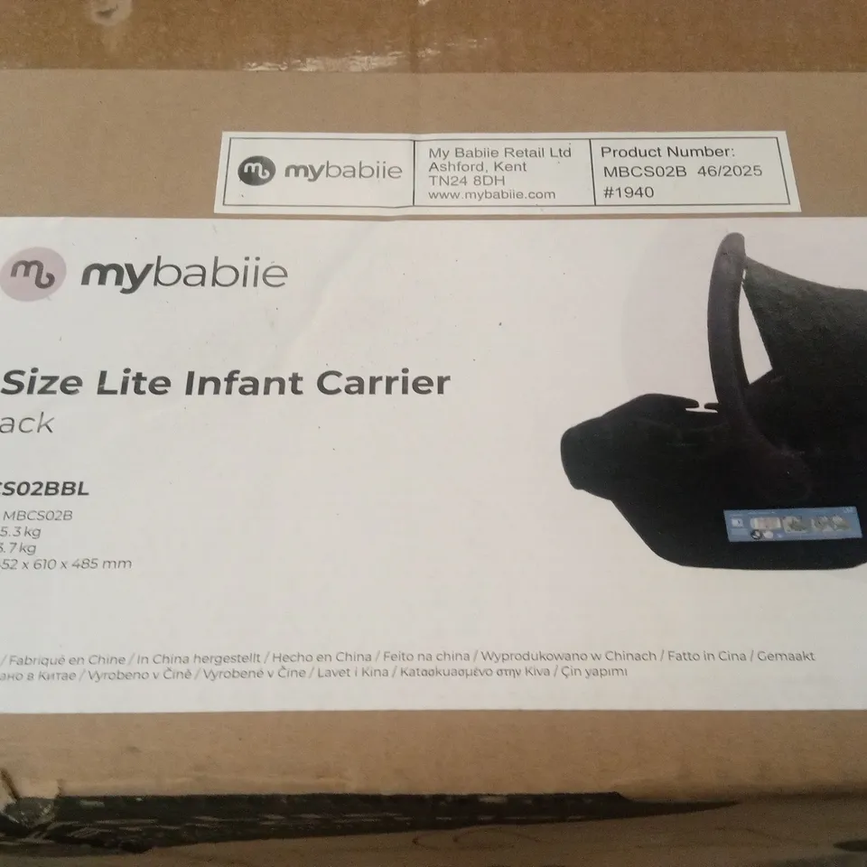 BOXED MYBABIIE I-SIZE LITE INFANT CARRIER