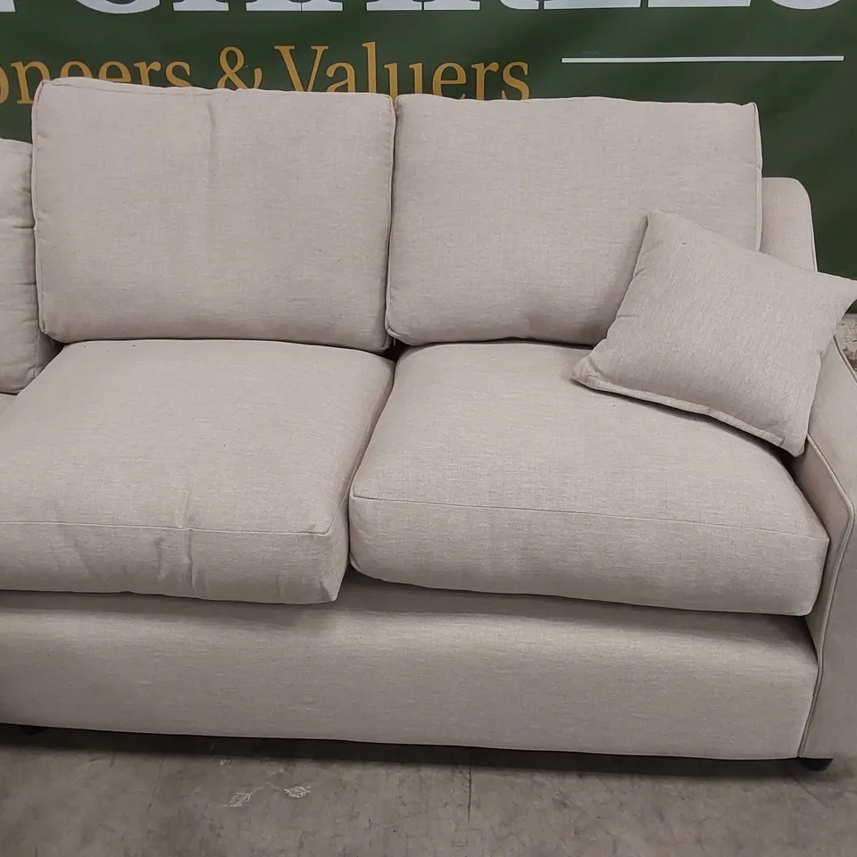 QUALITY DESIGNER FABRIC UPHOLSTERED CORNER SOFA - BEIGE 