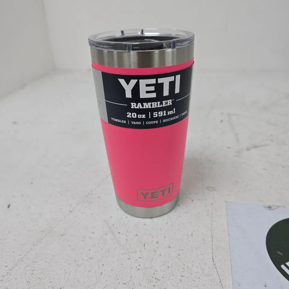 YETI RAMBLER 20 OZ STAINLESS STEEL TUMBLER – PINK