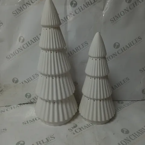 BOXED K BY KELLY HOPPEN SET OF 2 LARGE CERAMIC LIGHT UP ORNAMENTS