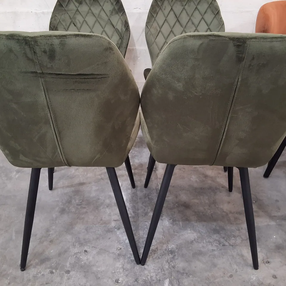 NORRED VELVET DINING CHAIRS, SET OF 4 - SAGE GREEN