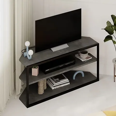 BOXED ECHO TV STAND - RETRO GREY (1 BOX)