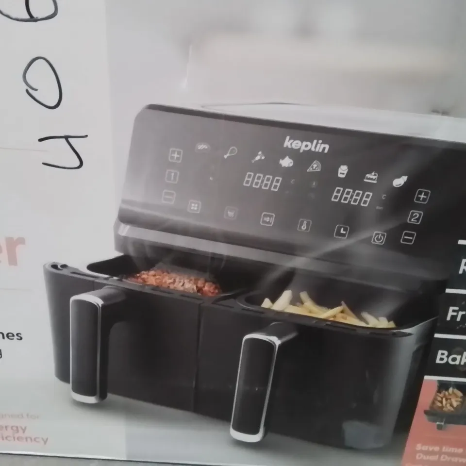 BOXED KEPLIN 9 LITRE DUAL DRAWER AIRFRYER