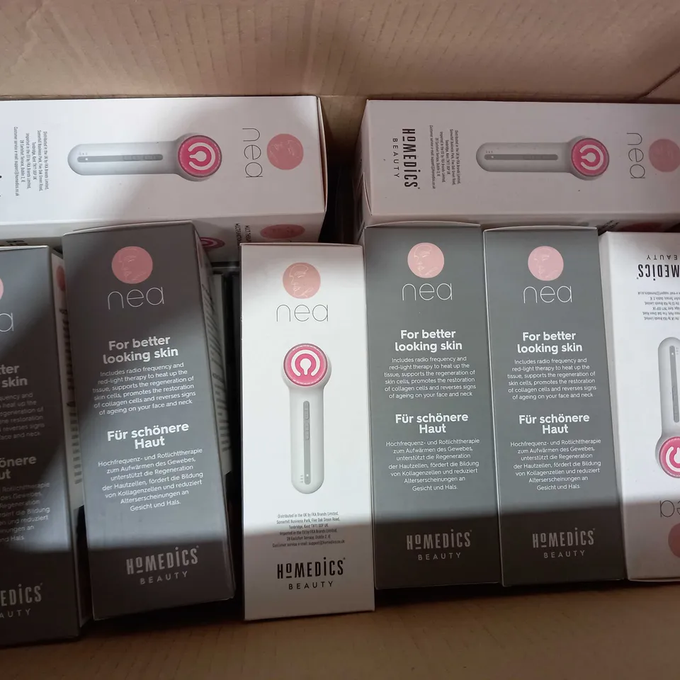 BOX OF APPROXIMATELY 15 HOMEDICS NEA MULTI-THERAPY BEAUTY DEVICES