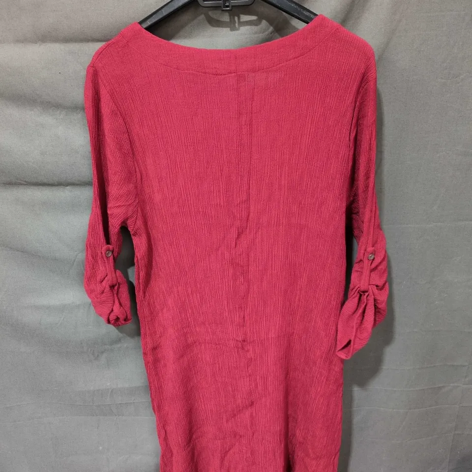 SALOOS PINK KNIT DRESS WITH BLACK ABSTRACT PRINT – UK 20 (EU 46, US 2XL)
