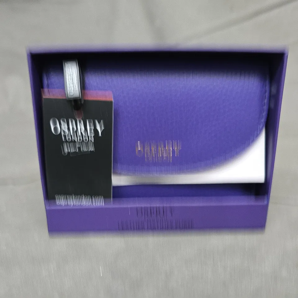 BOXED OSPREY LONDON LEATHER PURSE – PURPLE