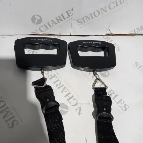 2 X LUGGAGE DIGITAL SCALE - BLACK 50KG MAX WEIGHT 