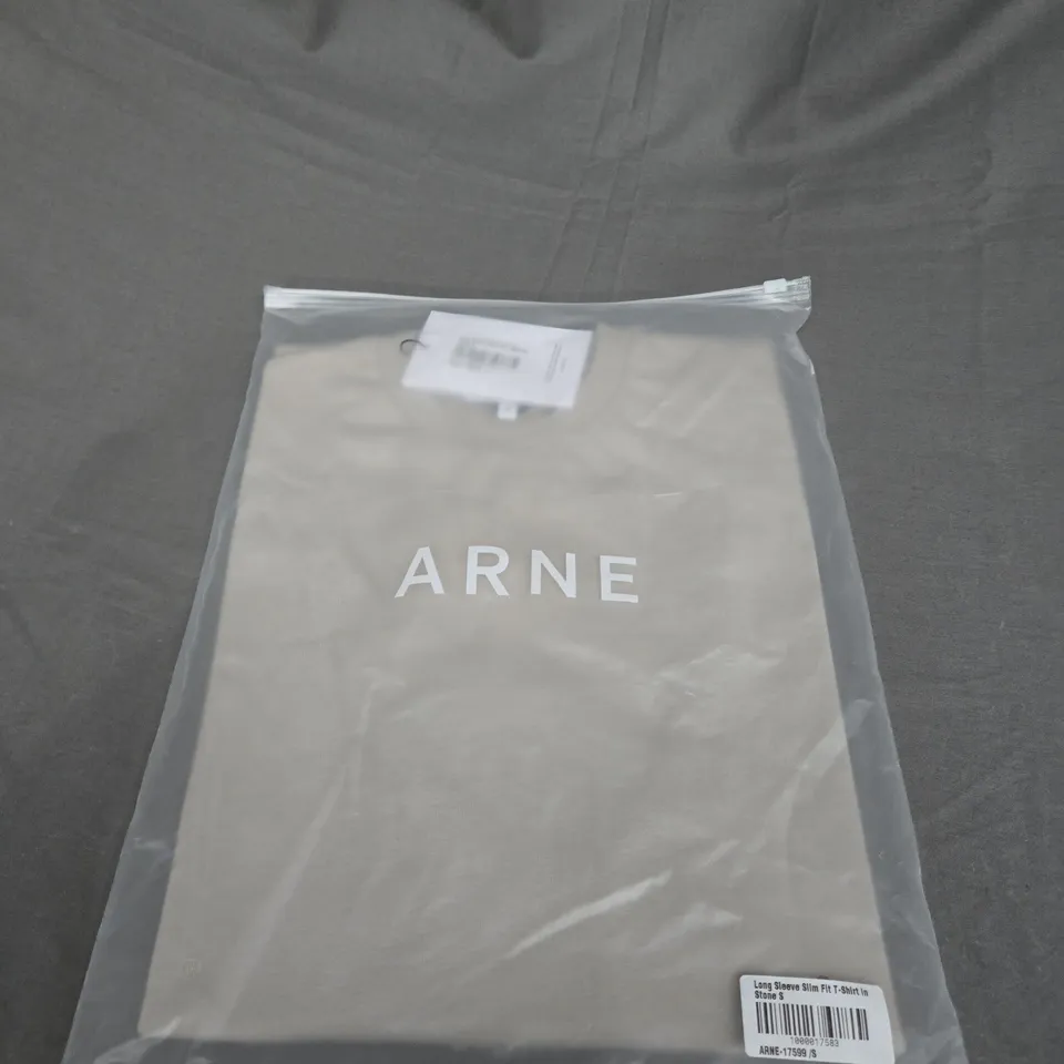 BAGGED ARNE LONG SLEEVE SLIM FIT T-SHIRT SIZE SMALL