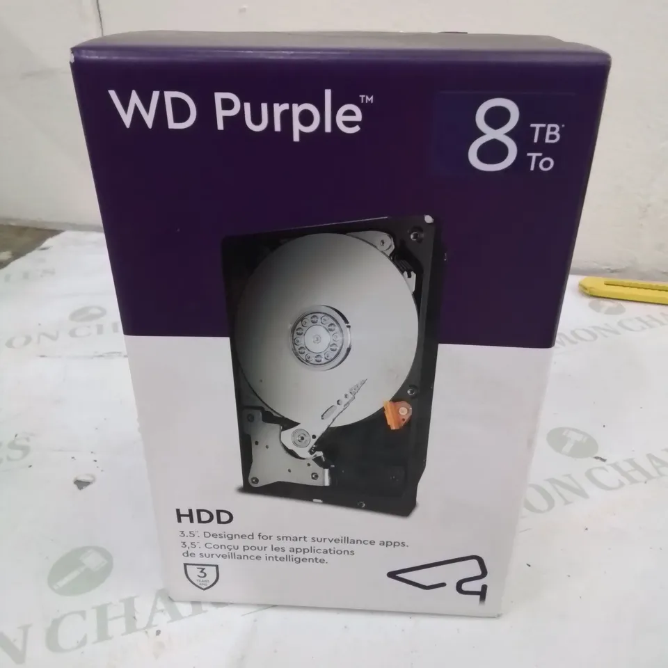 BOXED WD PURPLE 8TB SURVEILLANCE HARD DRIVE