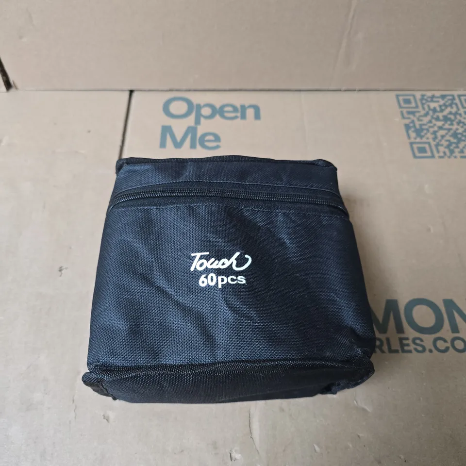 TOUCH MARKER SET - 60PCS IN BLACK ZIP POUCH