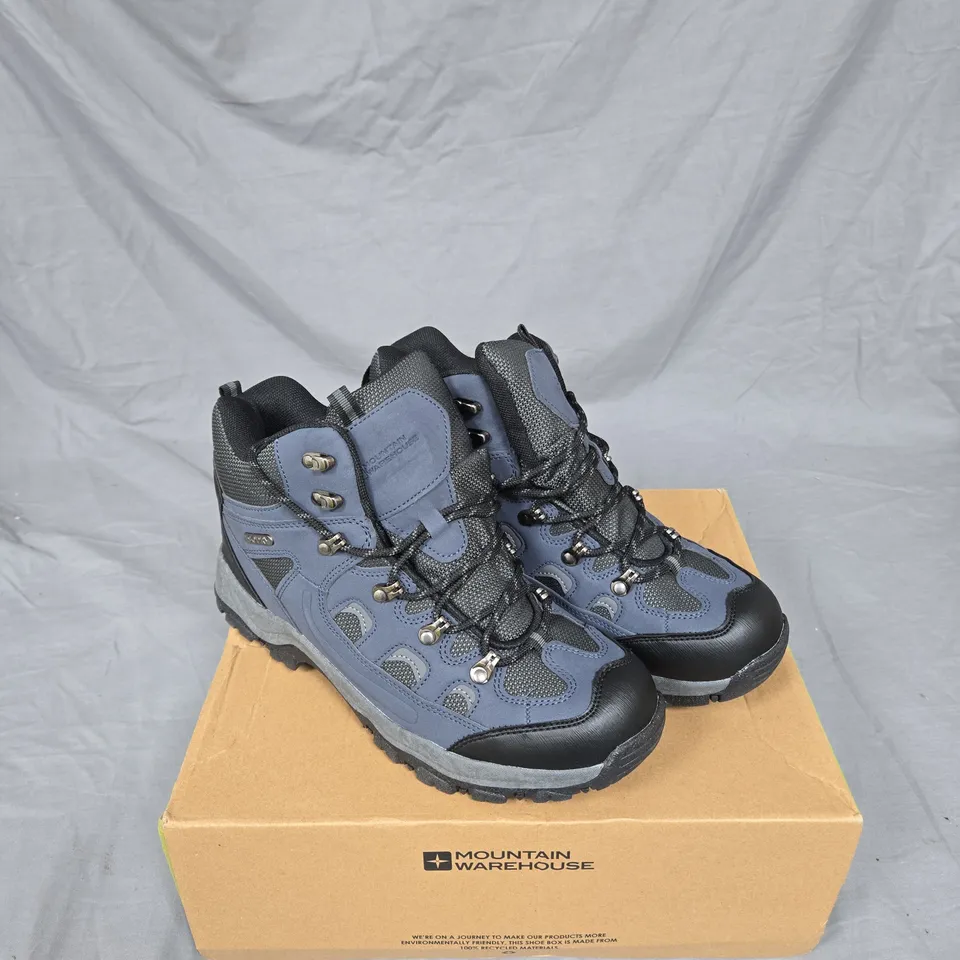 MOUNTAIN WAREHOUSE HIKING BOOTS – BLUE-GREY, MID-HEIGHT (UK SIZE 9)