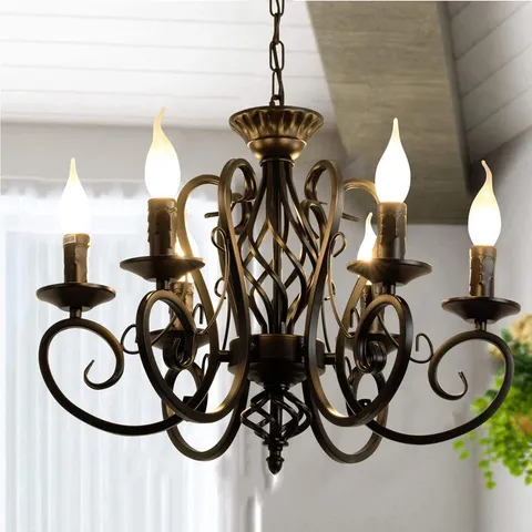BOXED DIRKSEN 6-LIGHT CANDLE STYLE CHANDELIER (1 BOX)