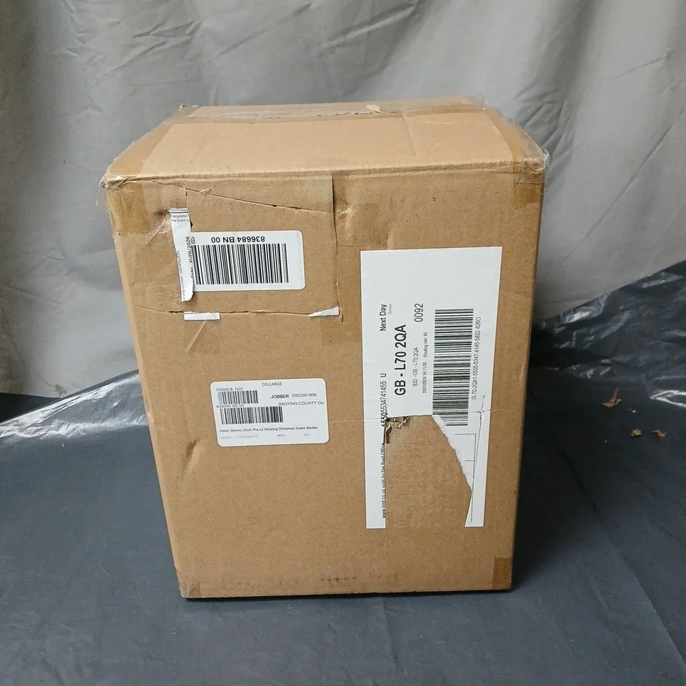 HOME STORIES 20CM PRE-LIT ROTATING CHRISTMAS SCENE BAUBLE