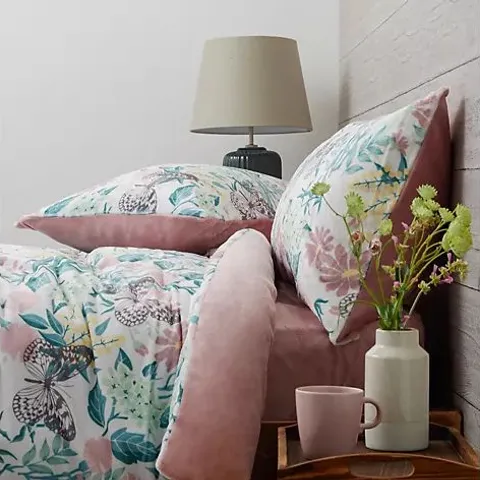 OUTLET COZEE HOME BUTTERFLY FLORAL PRINT 4 PIECE DUVET SET - YELLOW - KING SIZE