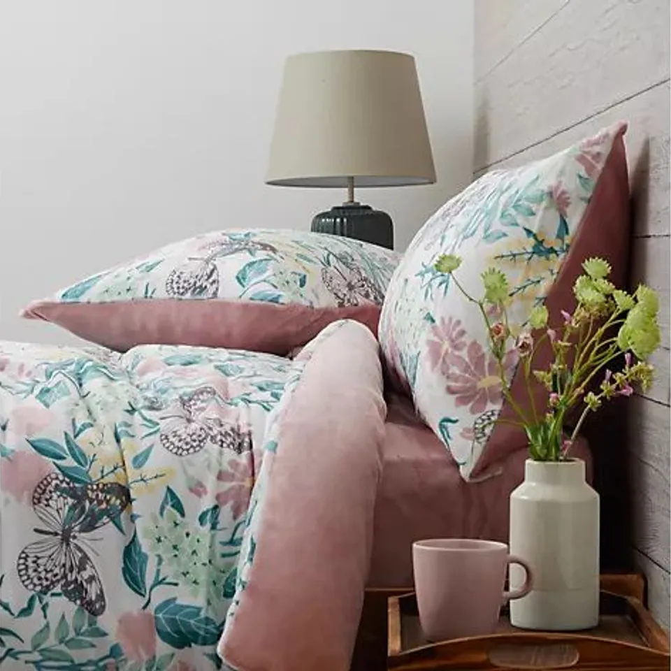 OUTLET COZEE HOME BUTTERFLY FLORAL PRINT 4 PIECE DUVET SET - YELLOW - KING SIZE
