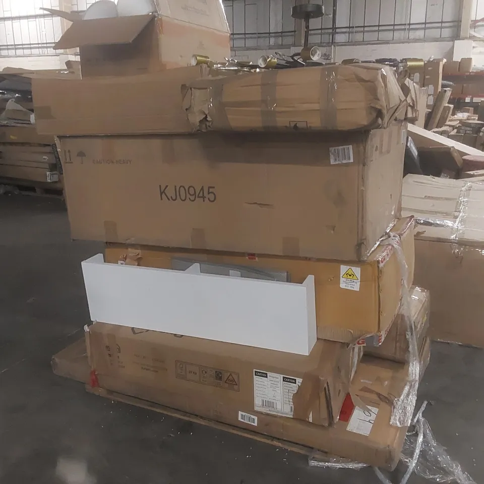 PALLET CONTAINING A LARGE QUANTITY OF ASSORTED FURNITURE PARTS ECT