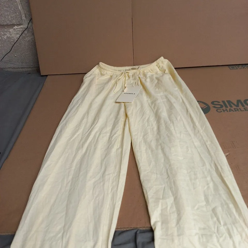 ADANOLA SLUB LOUNGE TROUSERS - BUTTER CREAM, UK SIZE XS