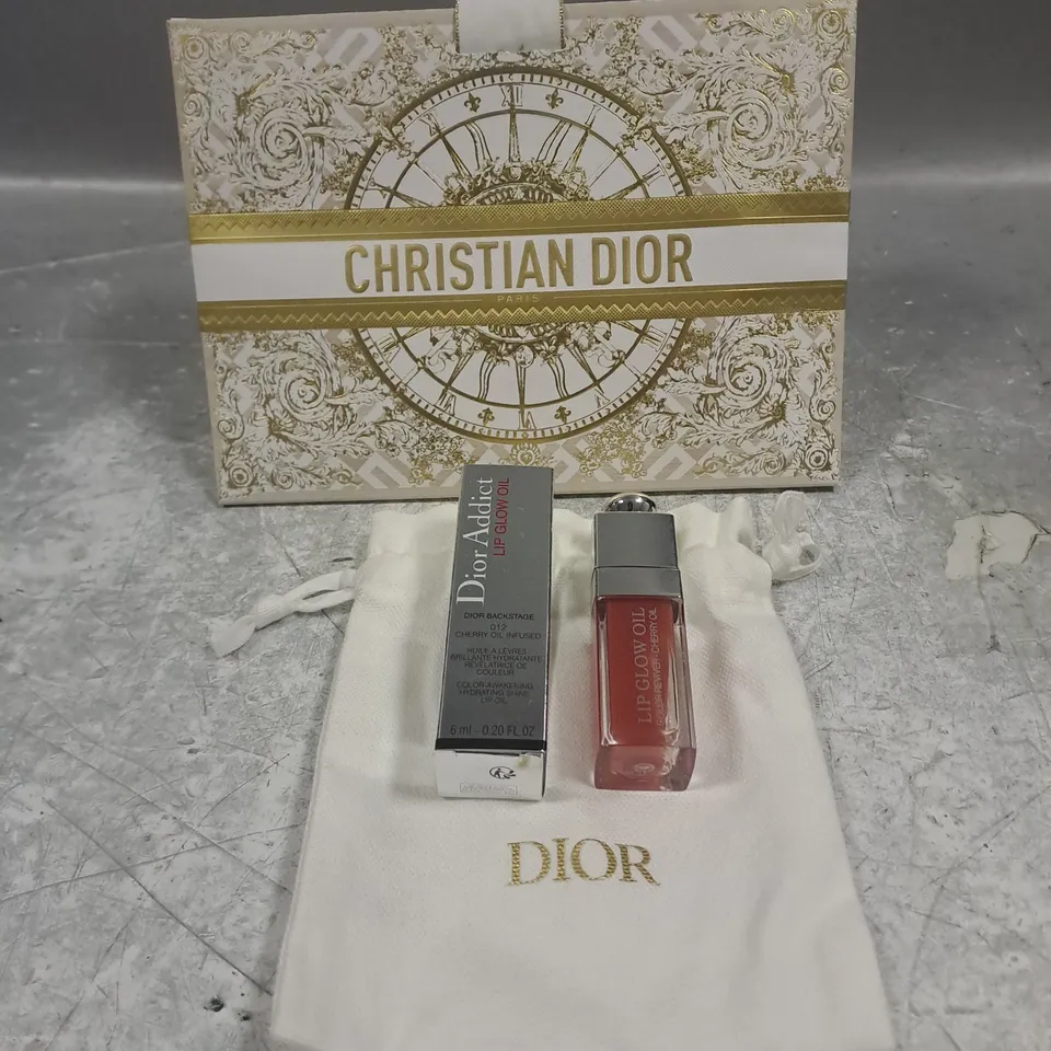 DIOR ADDICT LIP GLOW OIL IN 12 ROSEWOOD WITH GIFT BAG