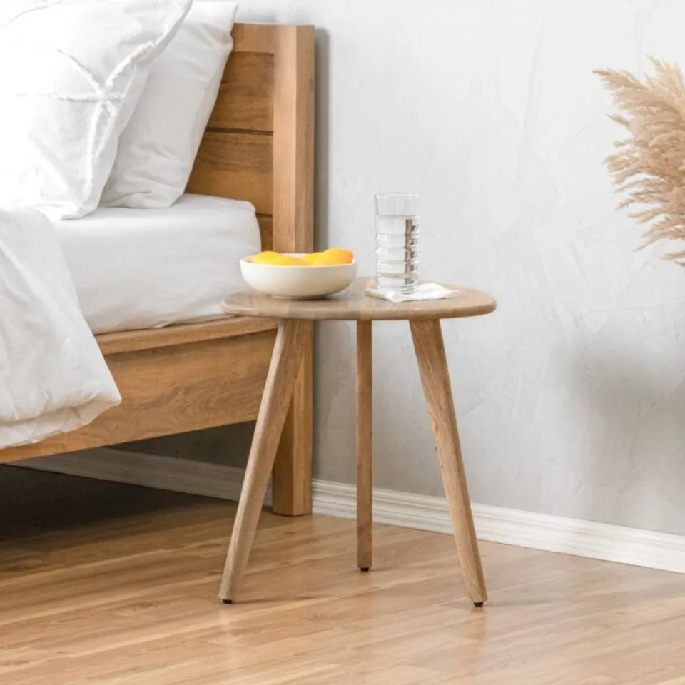 BOXED ALEA SOLID WOOD SIDE TABLE (1 BOX)