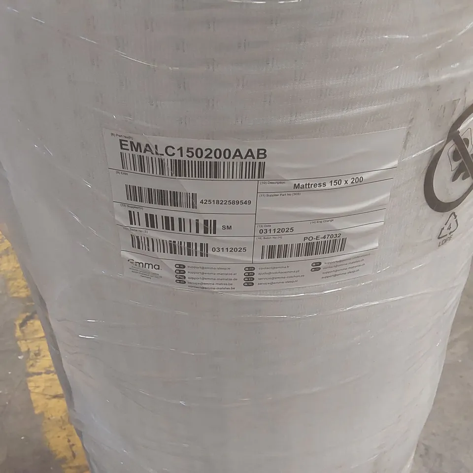 QUALITY BAGGED AND ROLLED EMMA 150CM KING SIZE MATTRESS