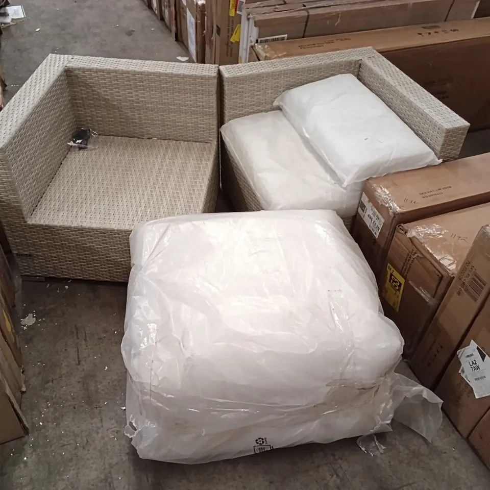 DUSK LISBON 2 SEATER GARDEN SOFA - NATURAL (2 PARTS)