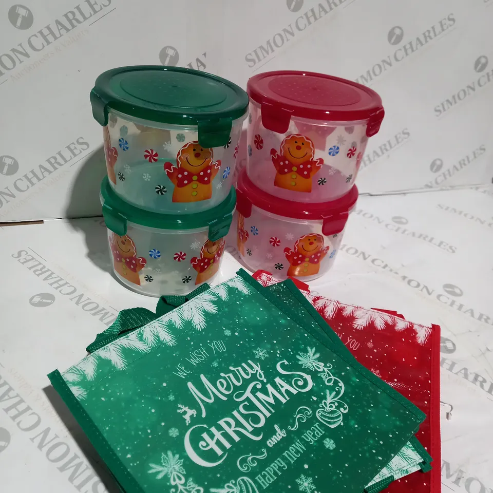 LOCK & LOCK SET OF GINGERBREAD FOOD CONTAINERS