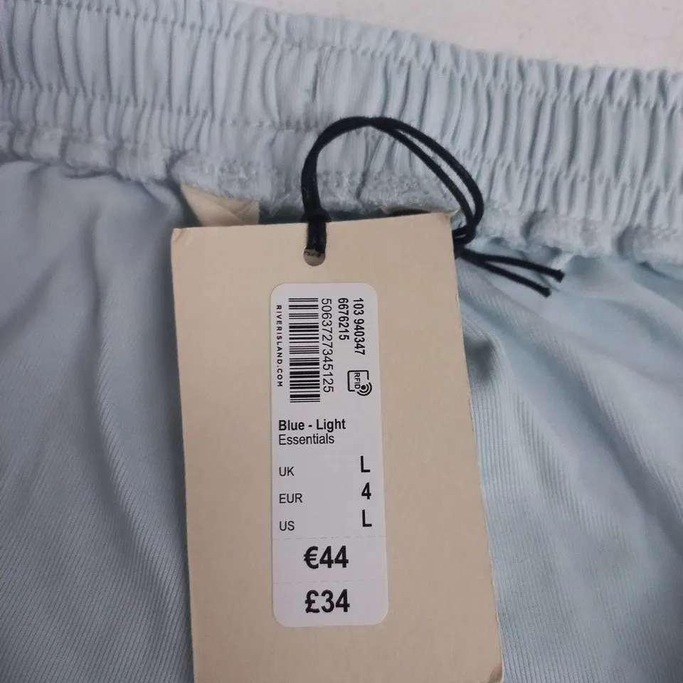RIVER ISLAND RELAXED FIT LIGHT BLUE LOUNGE PANTS – UK L