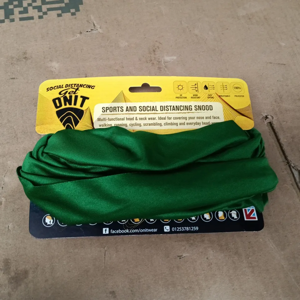 GET ON IT GREEN SNOOD – SPORTS & SOCIAL DISTANCING NECK WARMER