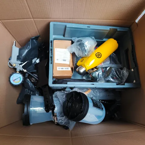 BOX OF APPROXIMATELY 20 ASSORTED CAR PARTS 