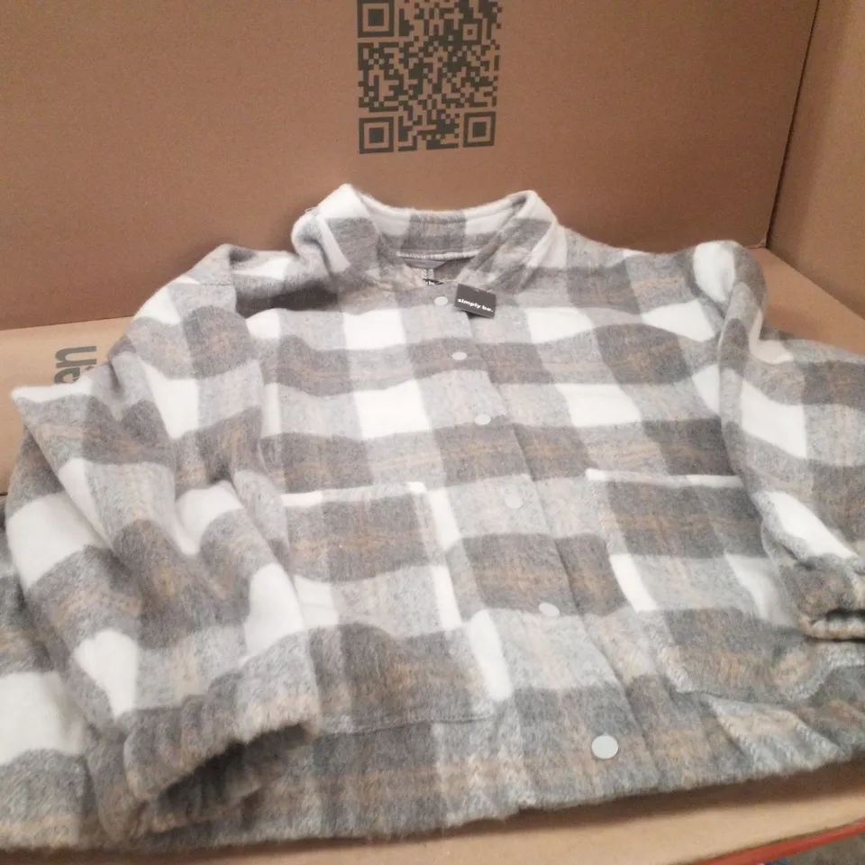 BOX CONTAING APPROXIMATELY 7X BRAND NEW SIMPLY BE FAUX WOOL BOMBER - COLOUR GREY - SIZE 30