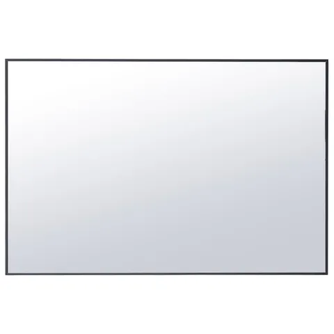 BOXED LIVING AND HOME BLACK ALUMINIUM FRAME WALL MOUNTED MIRROR 40 X 60CM