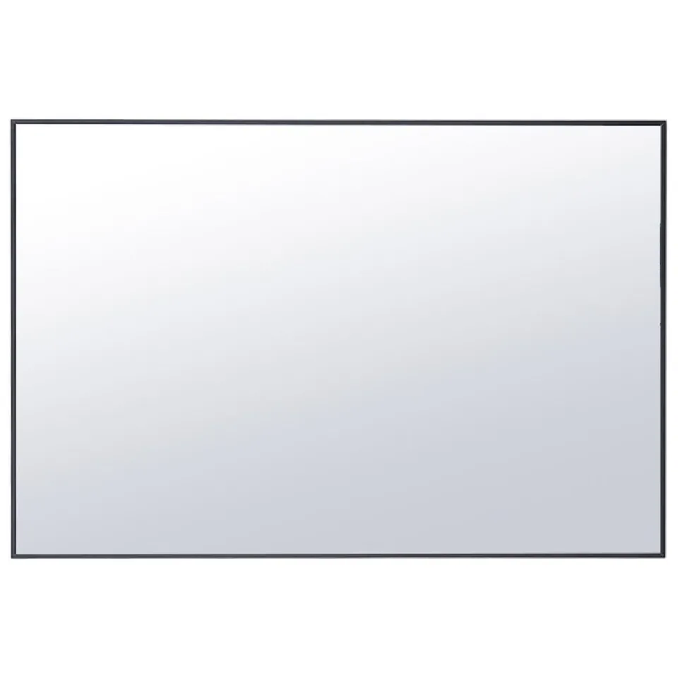 BOXED LIVING AND HOME BLACK ALUMINIUM FRAME WALL MOUNTED MIRROR 40 X 60CM