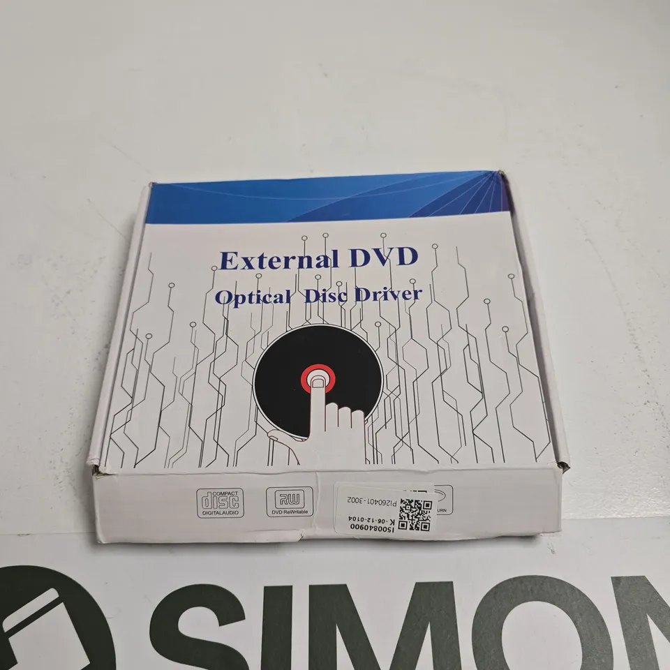 TOTE OF APPROXIMATELY 5 ASSORTED ITEMS INCLUDING FACEIL WRIST DIGITAL BLOOD PRESSURE MONITOR, EXTERNAL DVD OPTICAL DISK DRIVER AND A NECK WARMER