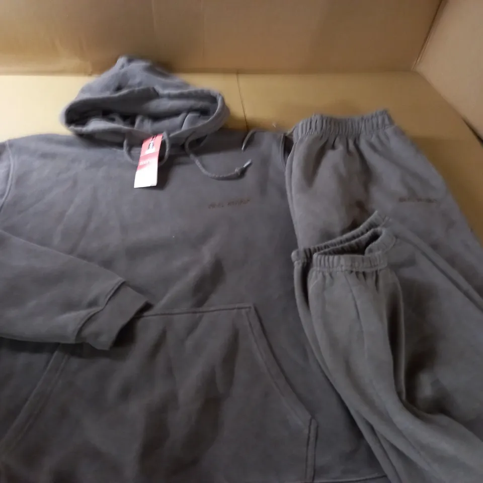 BOOHOO STUDIO OFCL  OVERDYED MARL TRACKSUIT IN CHOCOLATE - L