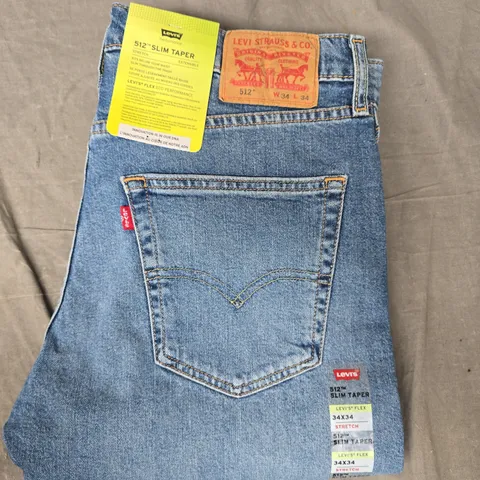 LEVI'S 512 SLIM TAPER JEANS IN BLUE SIZE 34/34