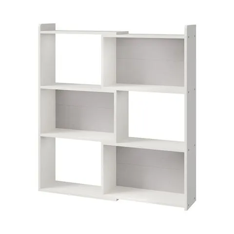 BOXED 3-TIER WOOD MODULAR ADJUSTABLE BOOKSHELF STORAGE ORGANISER