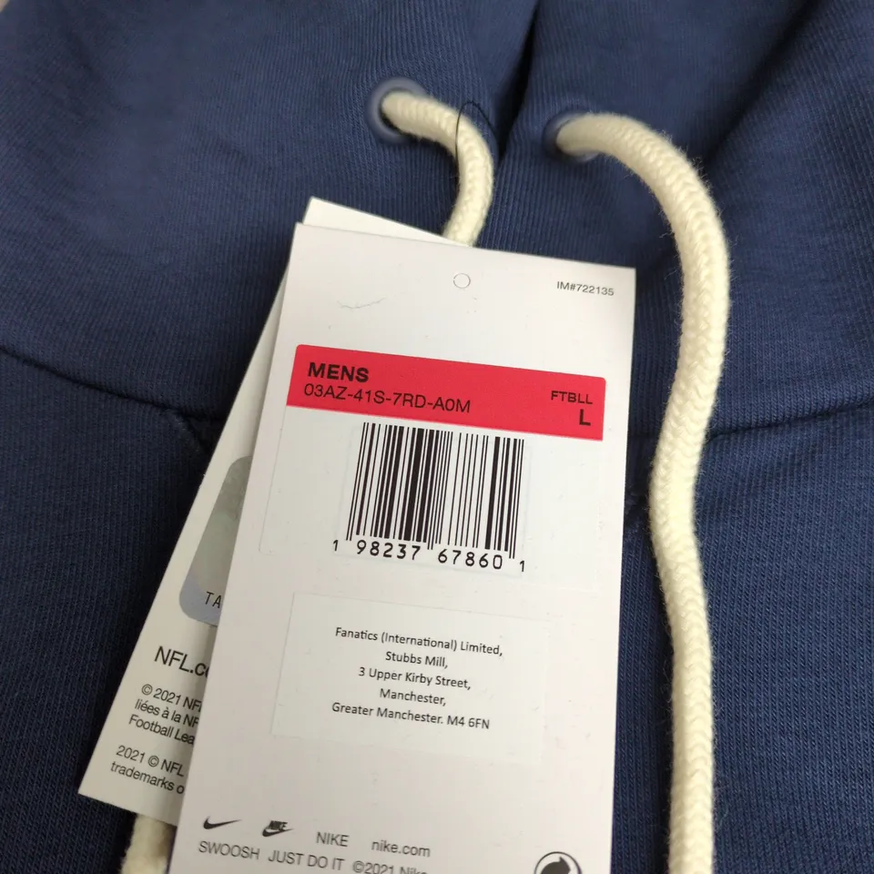 DALLAS COWBOYS NFL NIKE LARGE BLUE HOODIE WITH TAGS