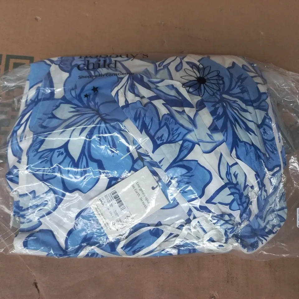 BAGGED NOBODY'S CHILD FELICITY MIDI DRESS IN FLORAL VIRGO BLUE SIZE UK 12