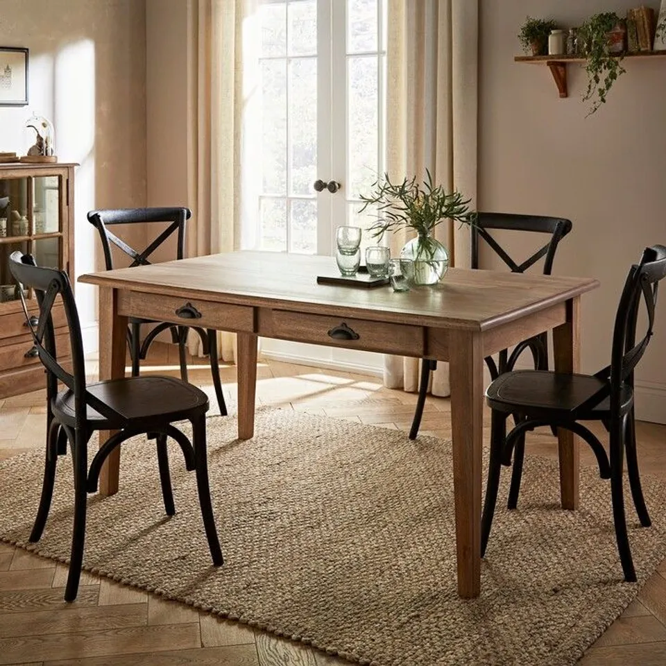BOXED DUNELM x NATURAL HISTORY MUSEUM 6 SEATER DINING TABLE, MANGO WOOD NATURAL (1 BOX)