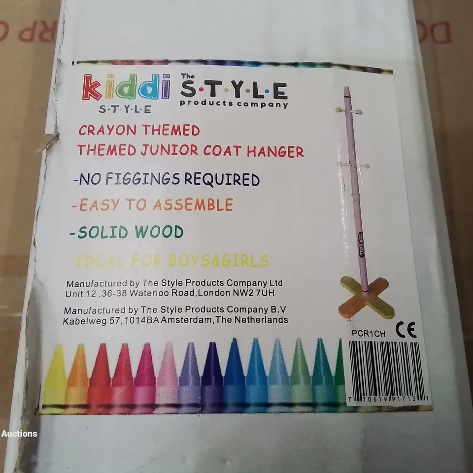 BOXED CRAYON THEMED JUNIOR COAT HANGER