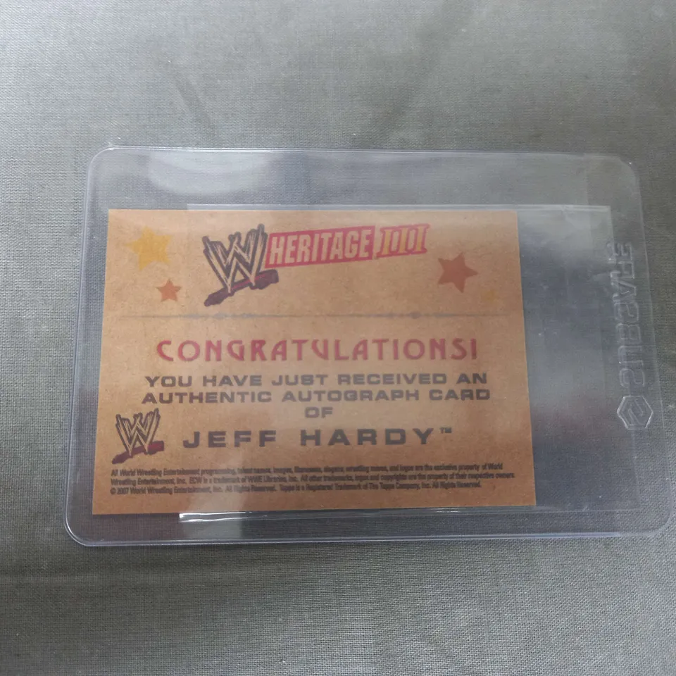 WWE JEFF HARDY TOPPS HERITAGE CHROME AUTHENTIC AUTOGRAPH CARD