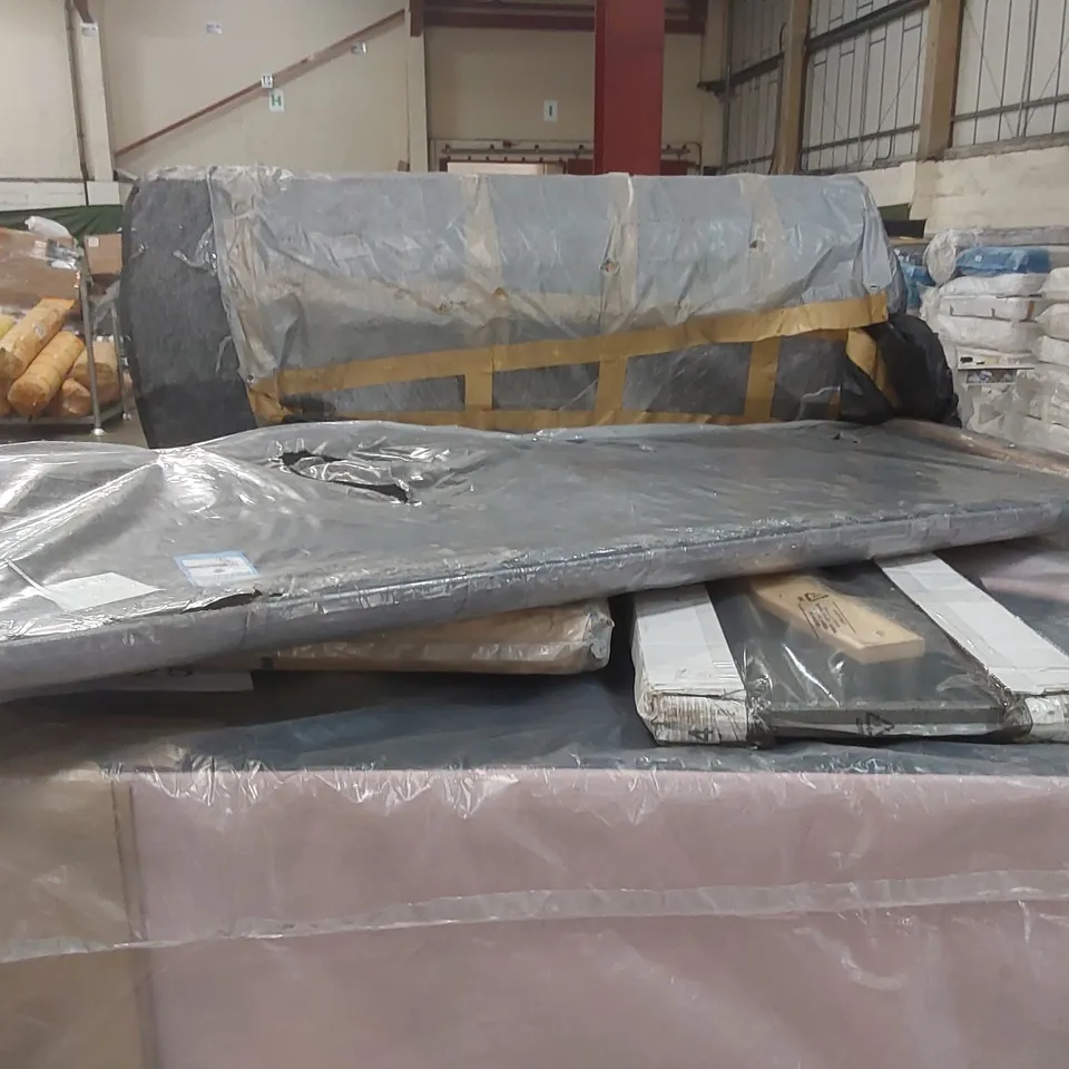 PALLET CONTAINING A LARGE ASSORTMENT OF DIVAN BASE PARTS, MATTRESSES AND HEADBOARDS ECT